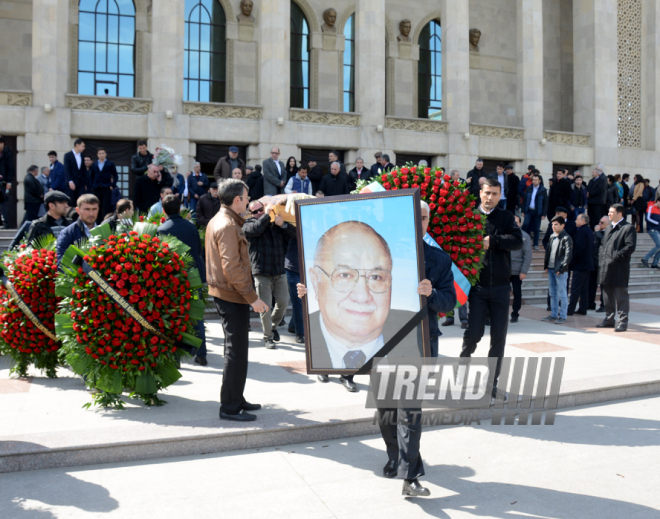 Ceremony of farewell with Magsud Ibrahimbeyov. Azerbaijan, Baku 23 match, 2016 